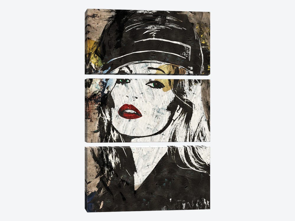 Kate Moss in London by Caroline Wendelin 3-piece Canvas Artwork