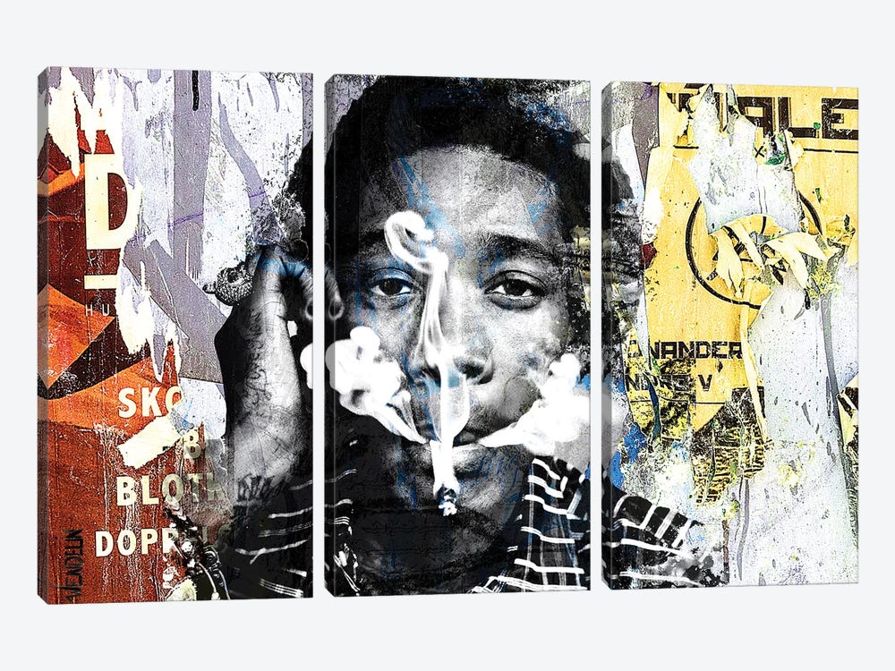 Wiz Khalifa by Caroline Wendelin 3-piece Canvas Art Print