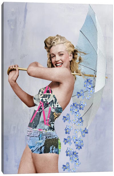 Marilyn Monroe Swimsuit Canvas Art Print - Pin-Up Art