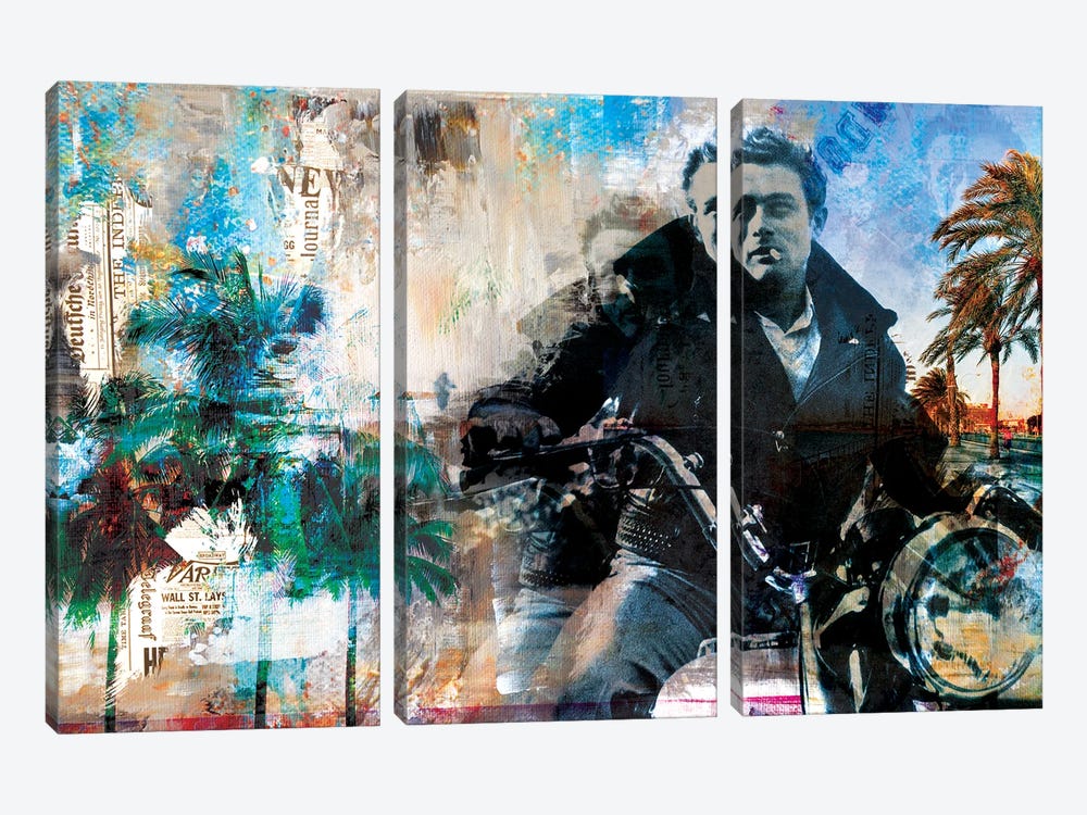 James Dean Sunset by Caroline Wendelin 3-piece Canvas Artwork