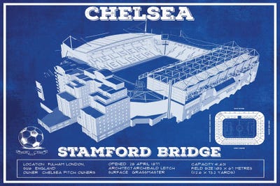 London Stamford Bridge In Team Colors Canvas Art Cutler West Icanvas