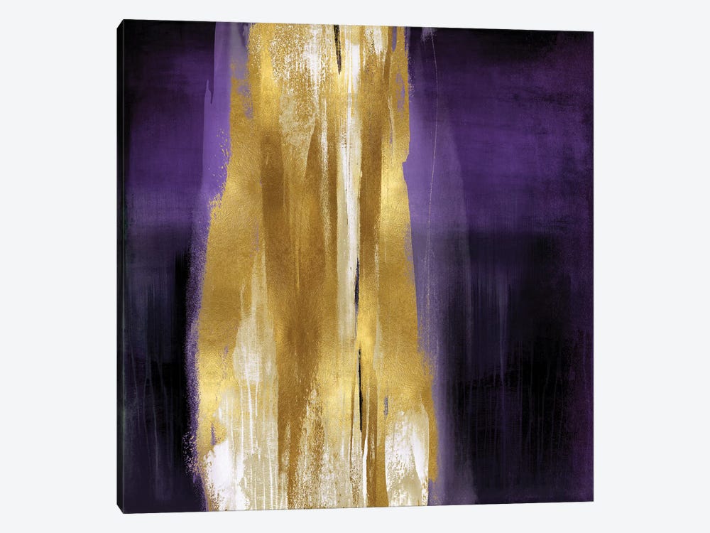 Free Fall Purple with Gold I by Christine Wright 1-piece Canvas Art