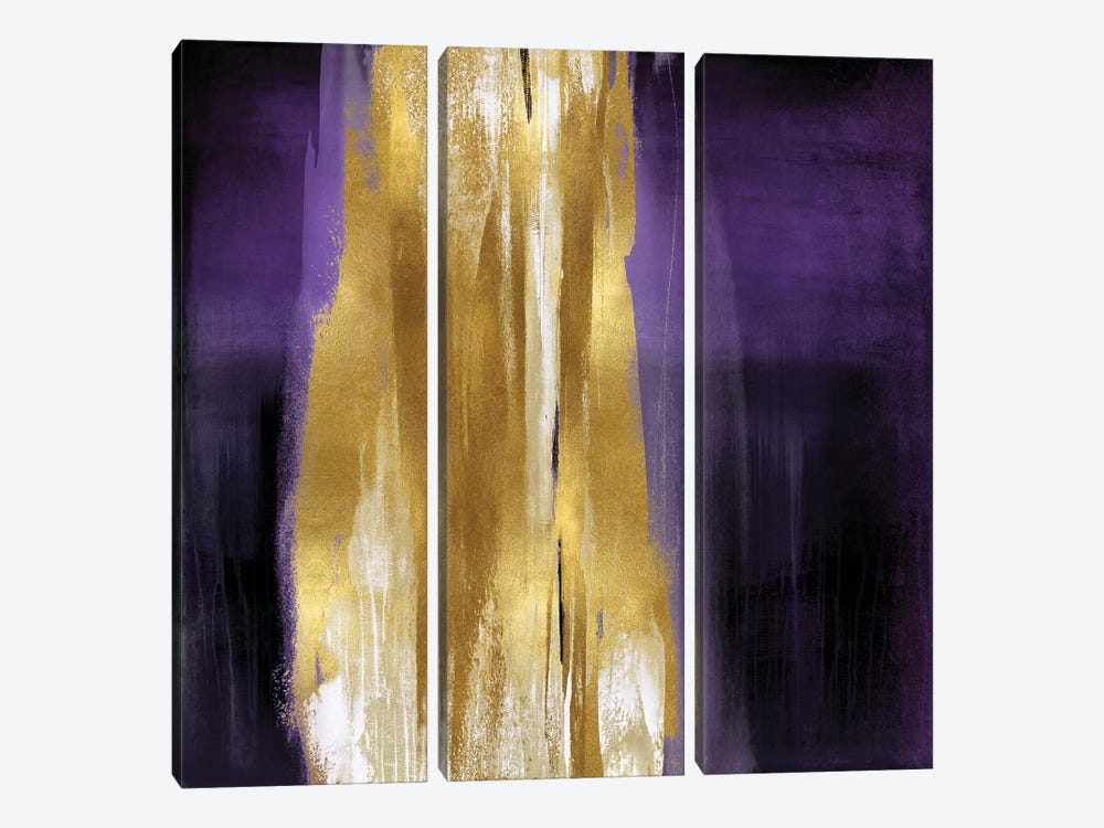 Free Fall Purple with Gold I by Christine Wright 3-piece Canvas Art