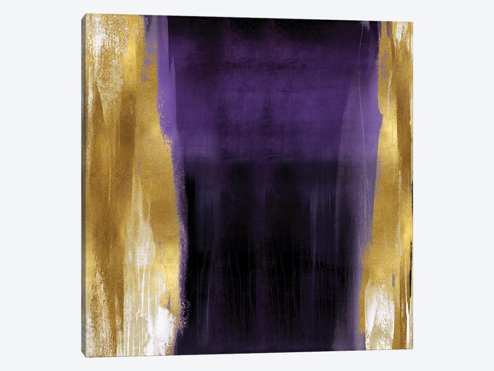 Free Fall Purple with Gold II by Christine Wright 1-piece Canvas Art Print