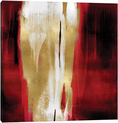 Free Fall Red with Gold I Canvas Art Print
