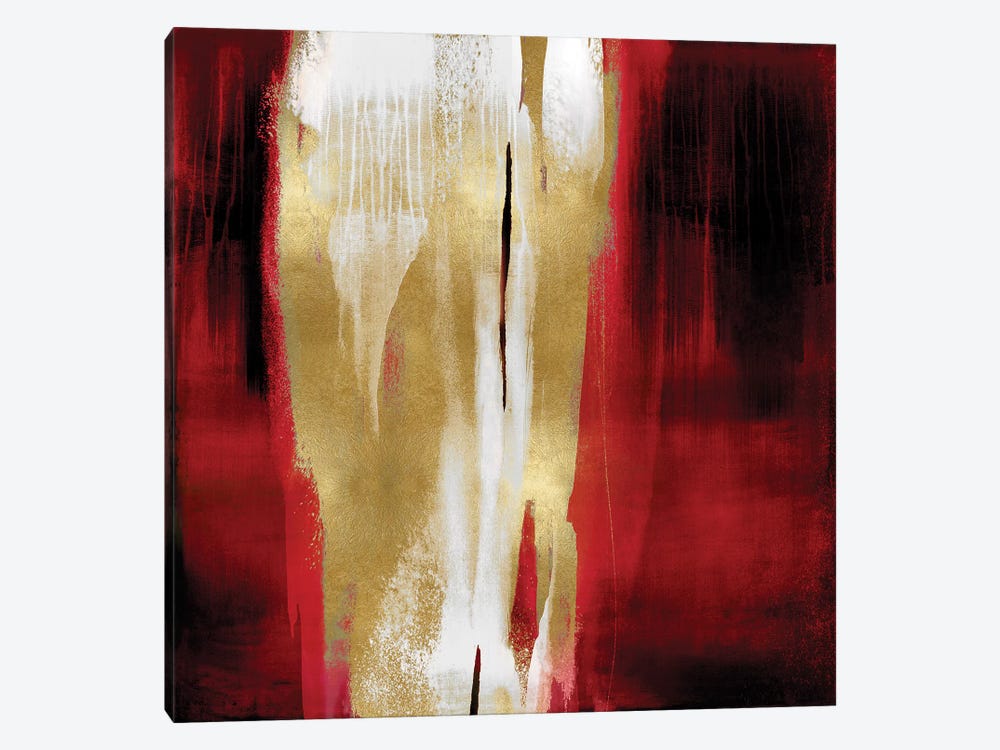 Free Fall Red with Gold I by Christine Wright 1-piece Canvas Wall Art