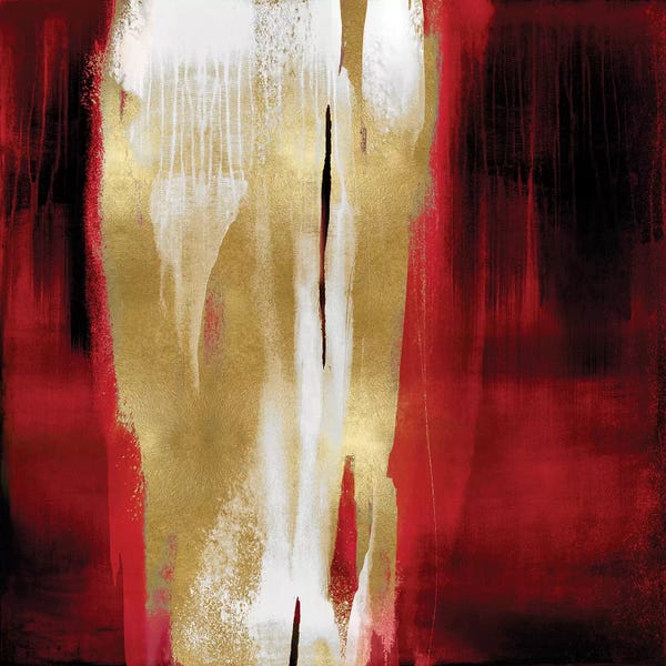 Free Fall Red with Gold I
