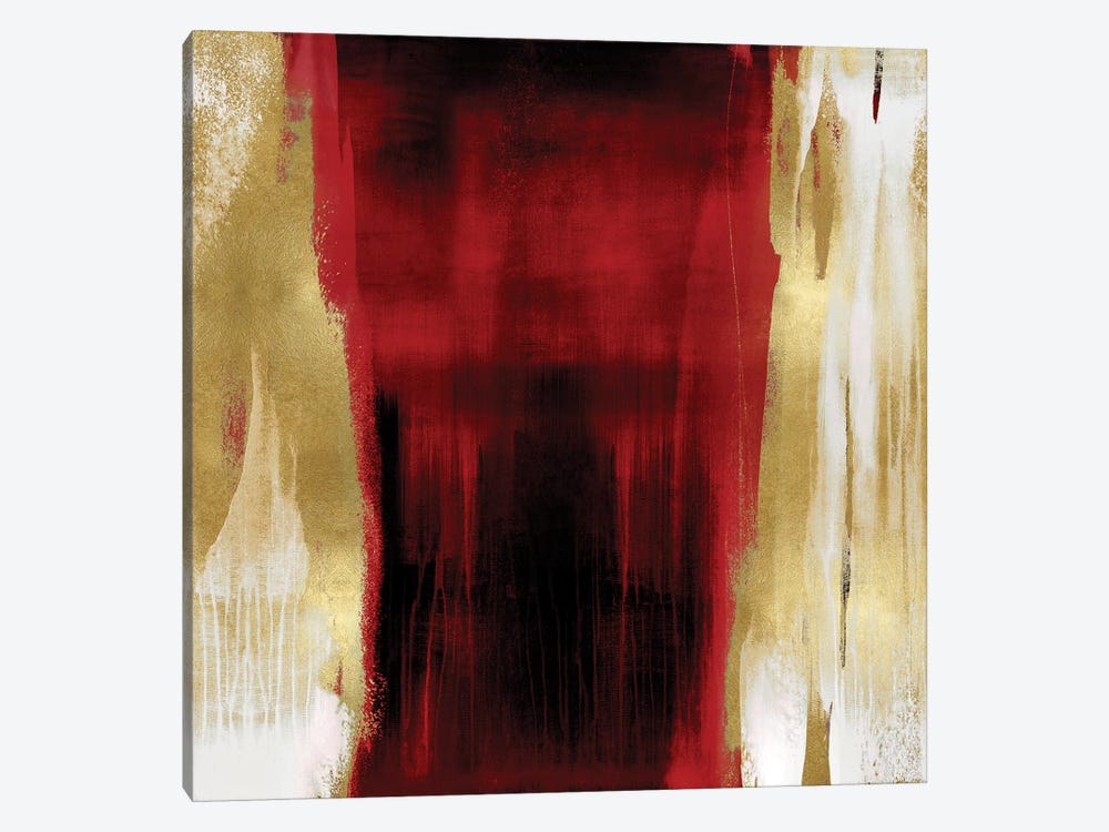 Free Fall Red with Gold II by Christine Wright 1-piece Canvas Art Print