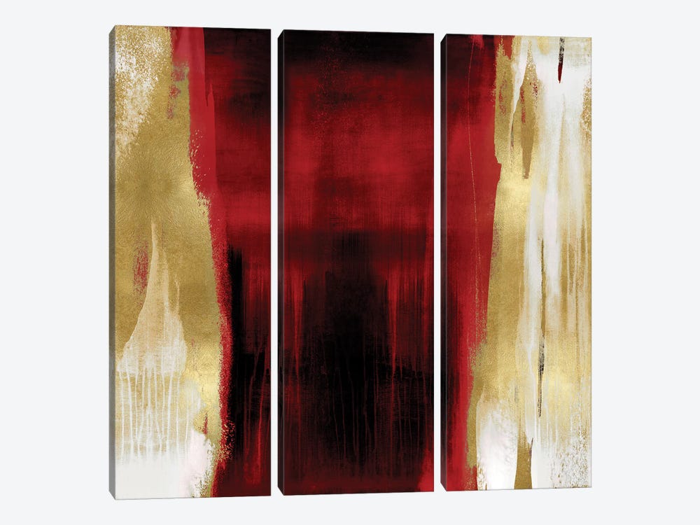 Free Fall Red with Gold II by Christine Wright 3-piece Art Print