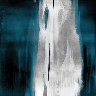 Free Fall Teal with Silver I by Christine Wright canvas print
