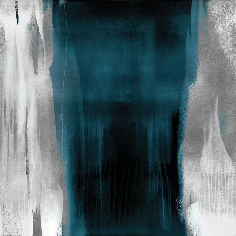 Free Fall Teal with Silver II by Christine Wright canvas print