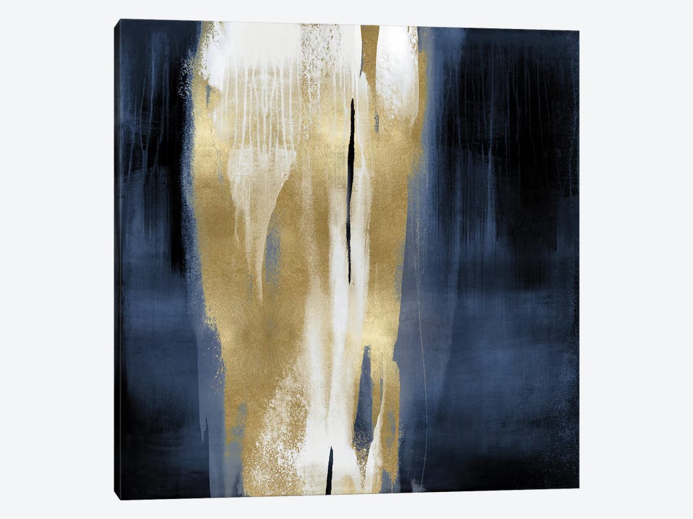 Free Fall Blue with Gold I by Christine Wright 1-piece Canvas Print