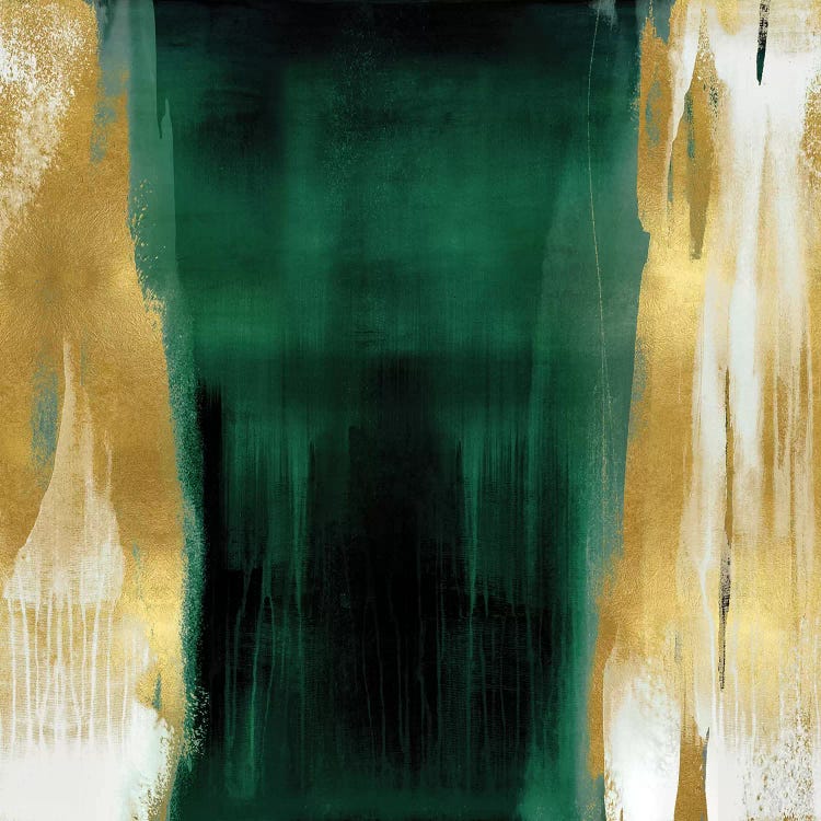 Free Fall Emerald with Gold II by Christine Wright wall art