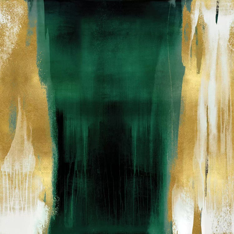Free Fall Emerald with Gold II by Christine Wright wall art