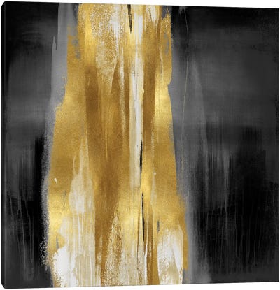 Free Fall Gray with Gold I Canvas Art Print