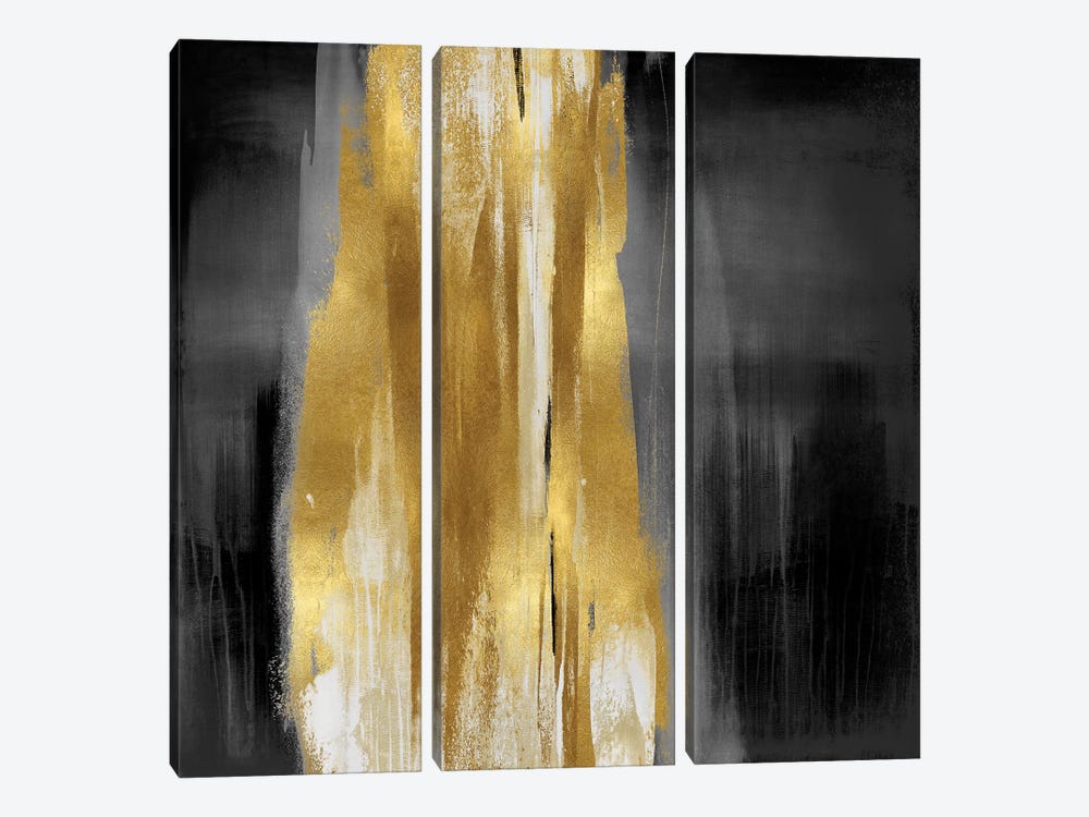 Free Fall Gray with Gold I by Christine Wright 3-piece Art Print