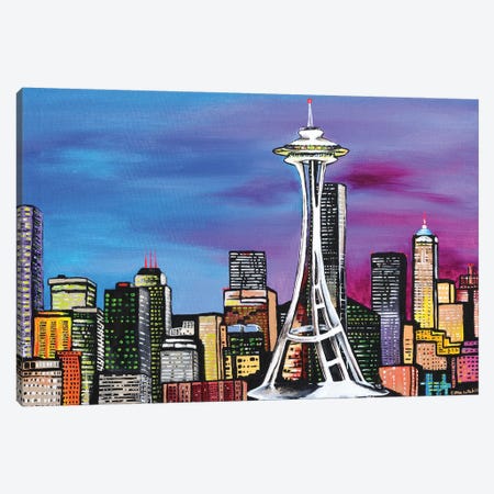 Seattle Canvas Print #CWH17} by Carrie White Art Print