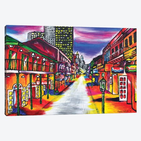 Bourbon Street, New Orleans Canvas Print #CWH1} by Carrie White Canvas Wall Art