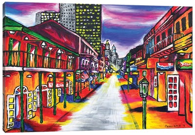 Bourbon Street, New Orleans Canvas Art Print - Carrie White