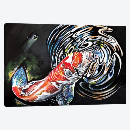 Koi Fish Canvas Print #CWH31} by Carrie White Canvas Art