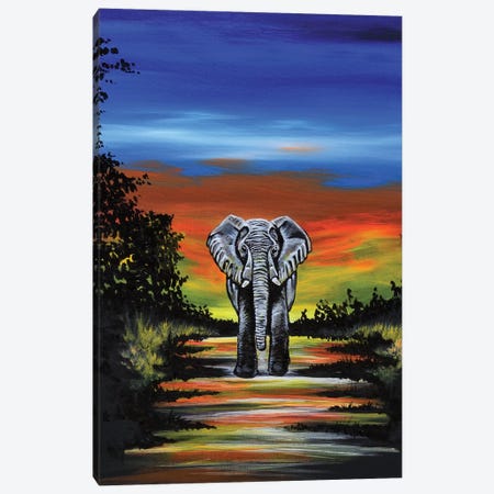 Elephant Canvas Print #CWH5} by Carrie White Art Print