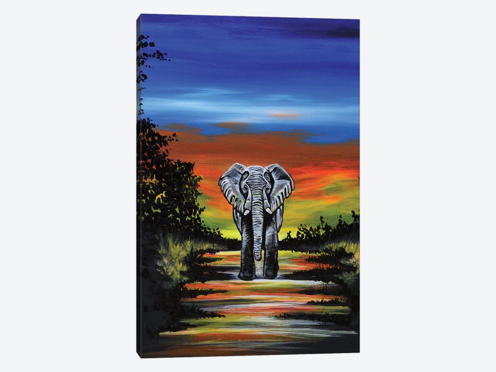 Elephant by Carrie White 1-piece Canvas Art