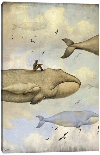 Contemplation Canvas Art Print - Whale Art