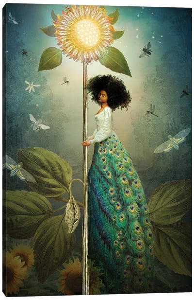 Queen Of Wands Canvas Art Print - Sunflower Art