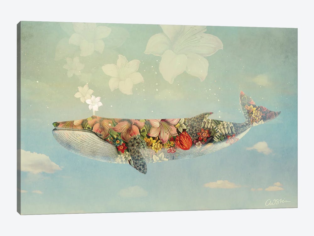 Flower Whale by Catrin Welz-Stein 1-piece Canvas Wall Art