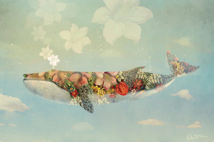 Flower Whale by Catrin Welz-Stein wall art