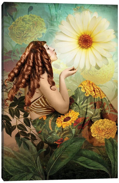 Marigold Canvas Art Print - Leaf Art