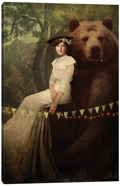 Good Fellow Canvas Art Print - Brown Bear Art