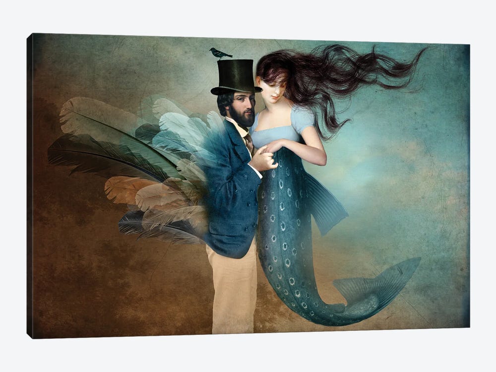 A Mermaids Love by Catrin Welz-Stein 1-piece Canvas Art
