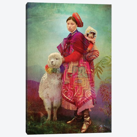 Quecho People Canvas Print #CWS195} by Catrin Welz-Stein Art Print