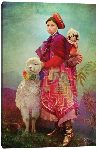 Quecho People Canvas Art Print - Llama & Alpaca Art