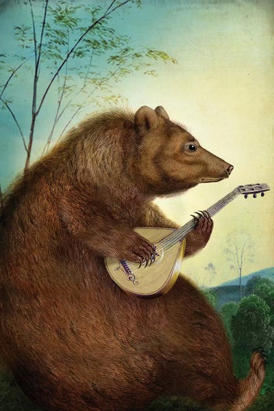 Kids Fantasy Art: Mandolin Bear by Catrin Welz-Stein