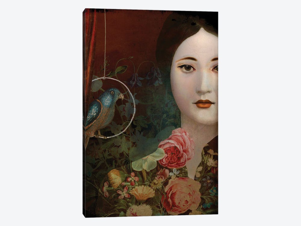 Girl With Parrot by Catrin Welz-Stein 1-piece Canvas Wall Art