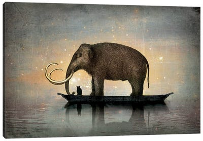 Silent Night Canvas Art Print - Prehistoric Animal Art