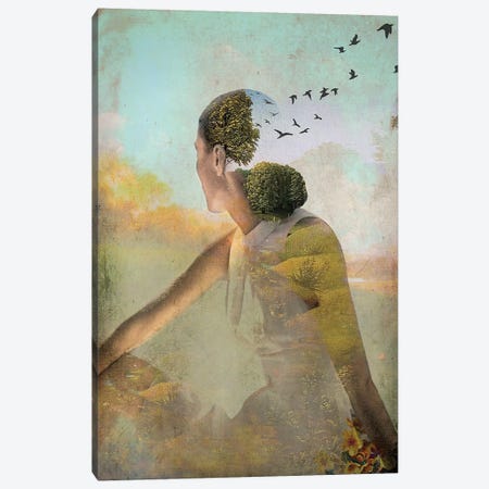 Framed Canvas Art (Gold Floating Frame) - Le Passage, Catrin Welz-Stein by Catrin Welz-Stein ( fantasy, Horror & sci-fi > dreamscapes art) - 26x18 in