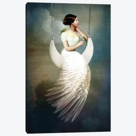 To The Moon And Back Canvas Print #CWS28} by Catrin Welz-Stein Canvas Artwork