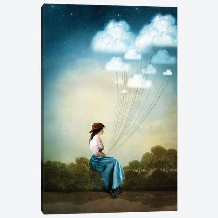 Blue Thoughts Canvas Print #CWS33} by Catrin Welz-Stein Canvas Art Print
