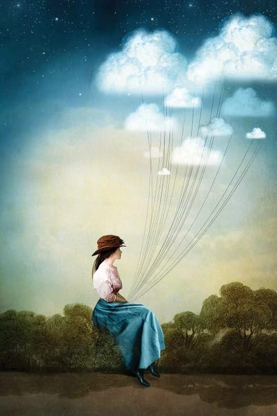 Kids Inspirational Art: Blue Thoughts by Catrin Welz-Stein