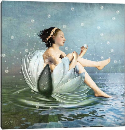 Bubbles Canvas Art Print - The Secret Lives of Fairies