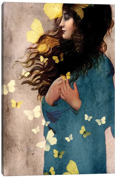 Bye Bye Butterfly Canvas Art Print - Best Selling Fantasy Art