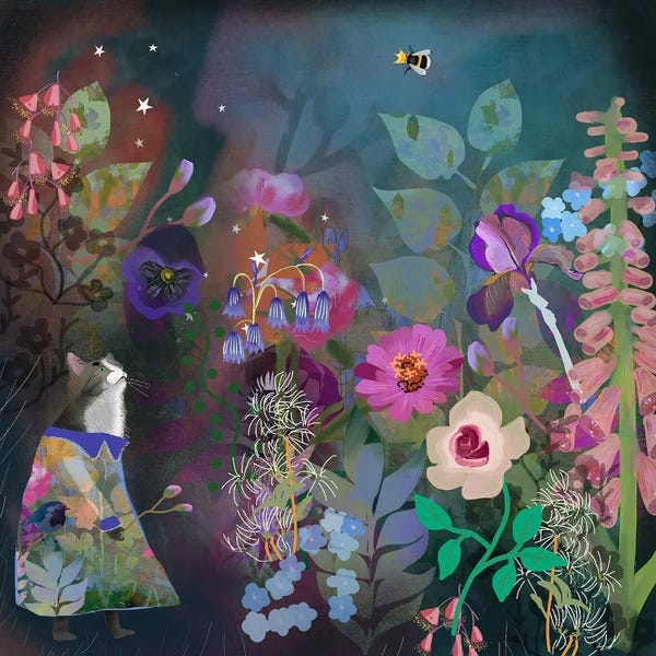 Bees: Cat In A Garden by Claire Westwood