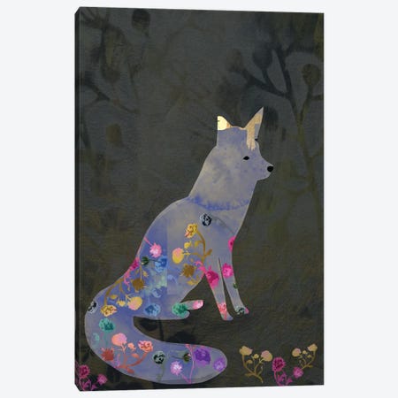 Delicate Fox Canvas Print #CWW13} by Claire Westwood Art Print