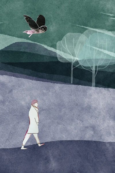 He Walks by Claire Westwood framed wall art