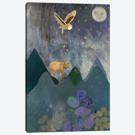 Bear And Owl Canvas Print #CWW2} by Claire Westwood Canvas Artwork