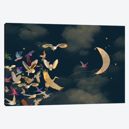 Moon Of The Night Canvas Print #CWW41} by Claire Westwood Canvas Artwork