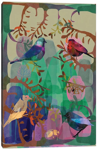 Birds A Many Canvas Art Print - Claire Westwood